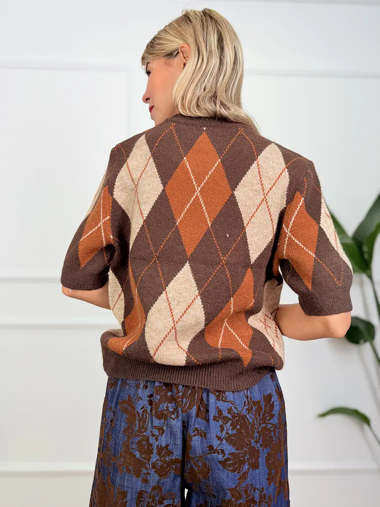 Rhona Argyle Sweater Brown 2233 4