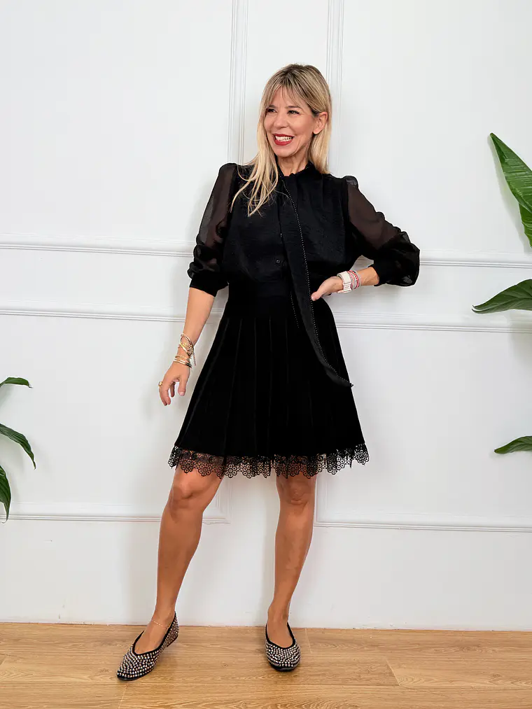 Basile Skirt Mouse Black 7003 3