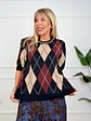 Rhona Argyle Sweater Black 2233  - thumbnail 1