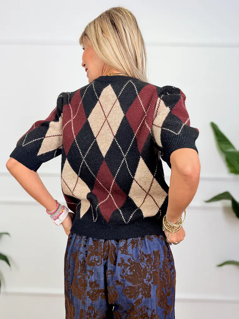 Rhona Argyle Sweater Black 2233  5