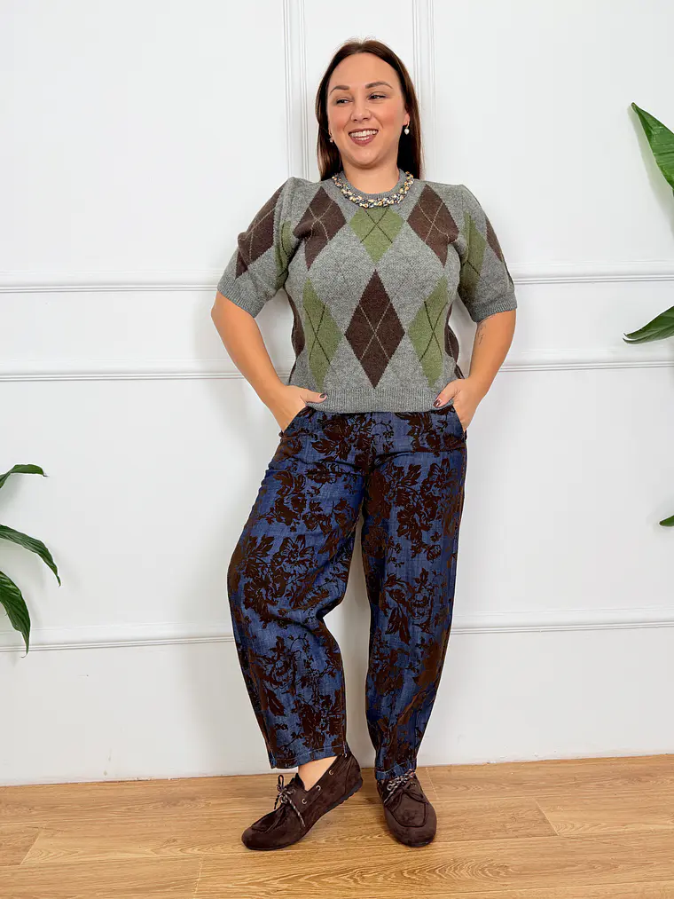 Rhona Argyle Sweater Grey 2233 2