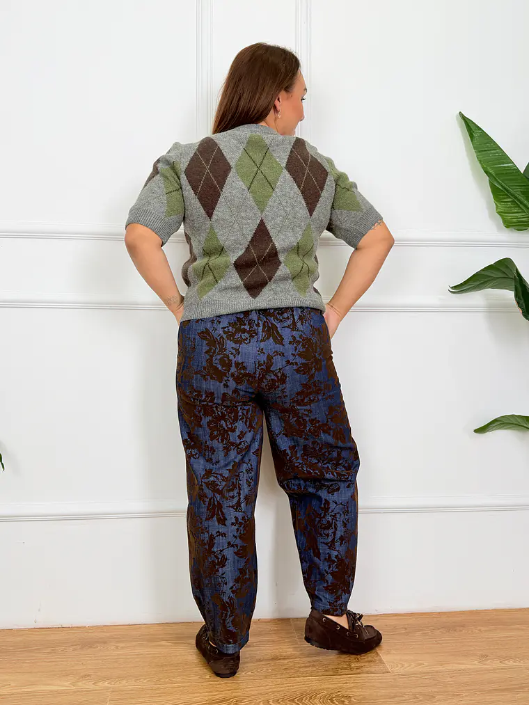Rhona Argyle Sweater Grey 2233 3