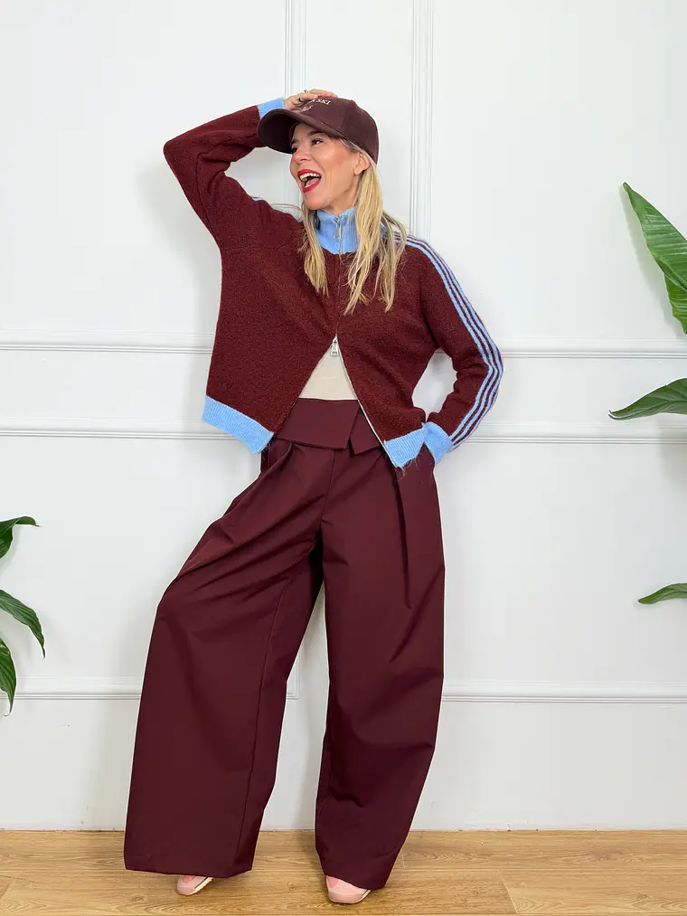 Ace Cardigan 515512 Burgundy/Sky 2