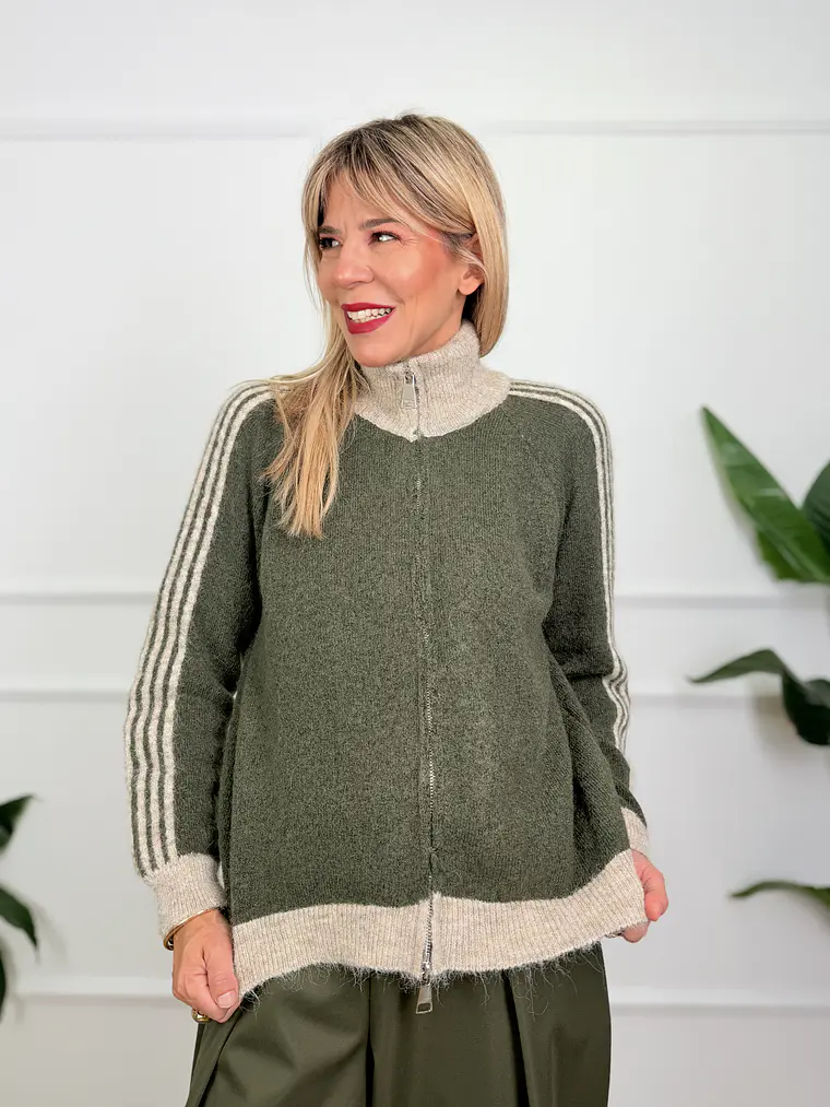 Ace Cardigan 515512 Pine/Beige 2