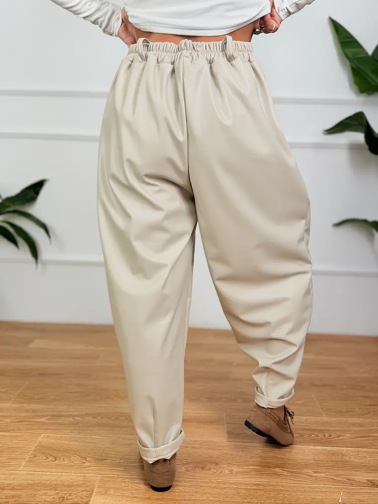 Overcast Leather Pants Ivory 6209  5