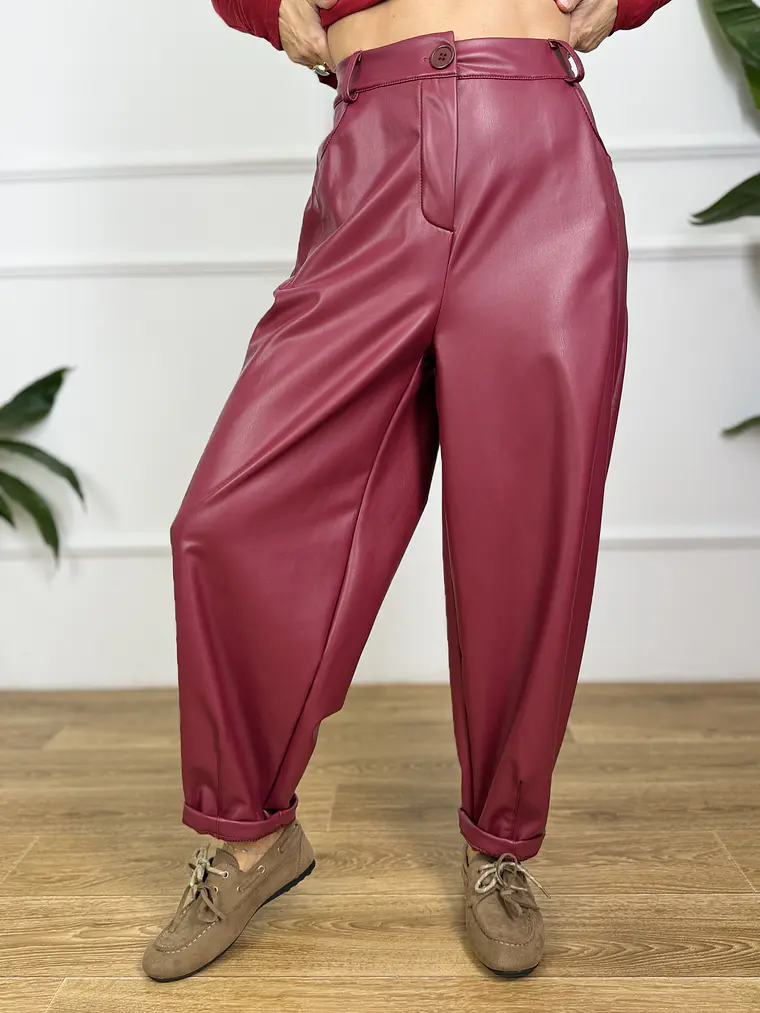 Overcast Leather Pants Wine 6209  3
