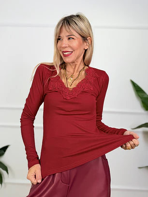 Chalet Blouse Cherry Red 16779 