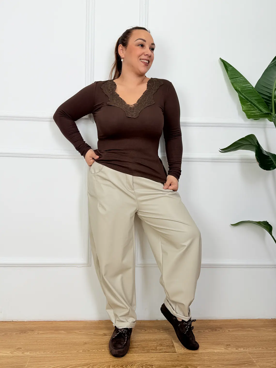 Chalet Blouse Brown 16779 3