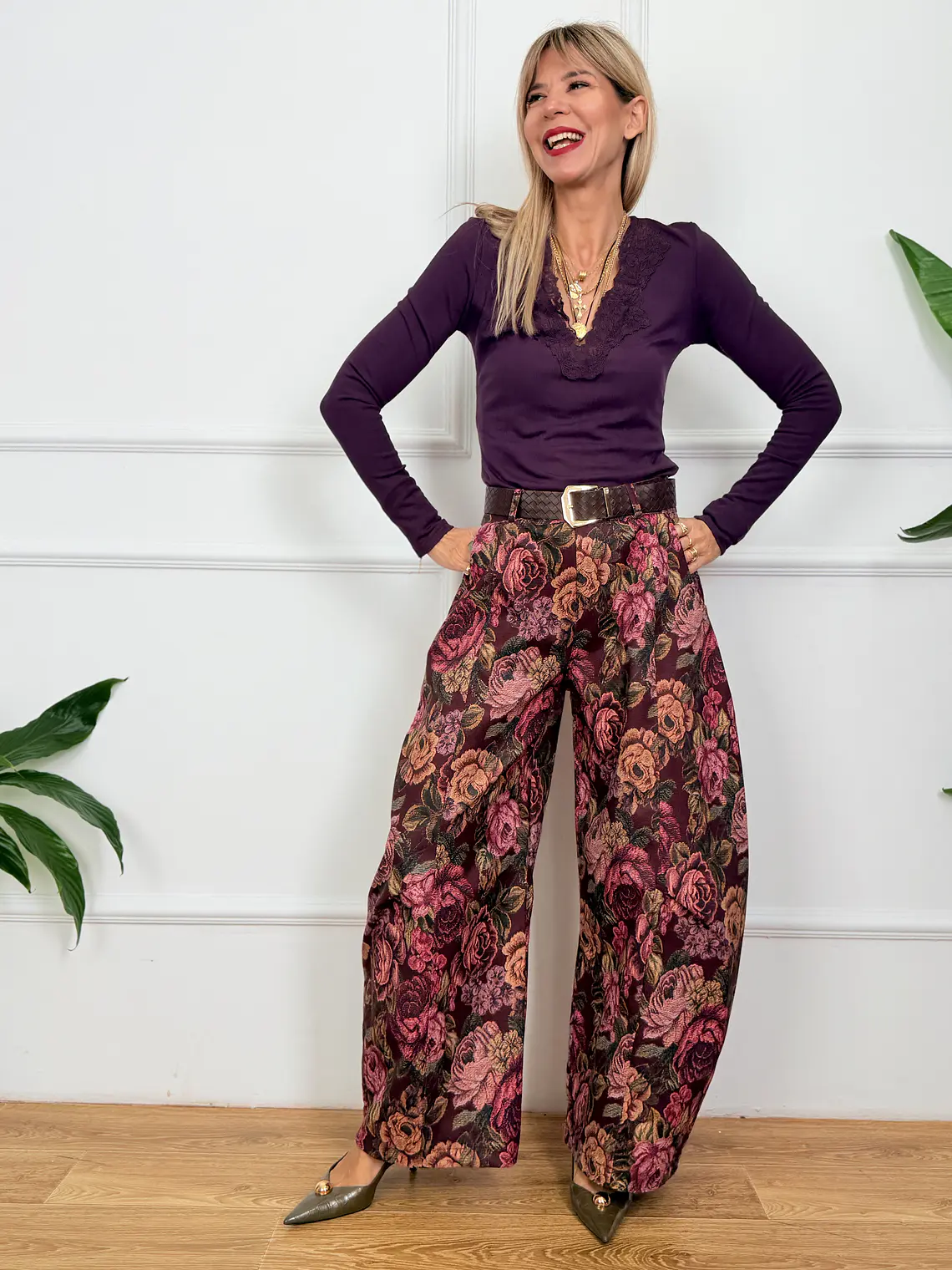Chalet Blouse Eggplant 16779   2