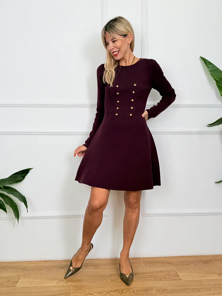 Sibylla Mini Dress Burgundy AB5597 3