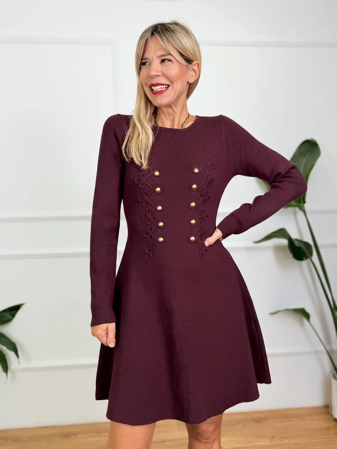 Sibylla Mini Dress Burgundy AB5597 1