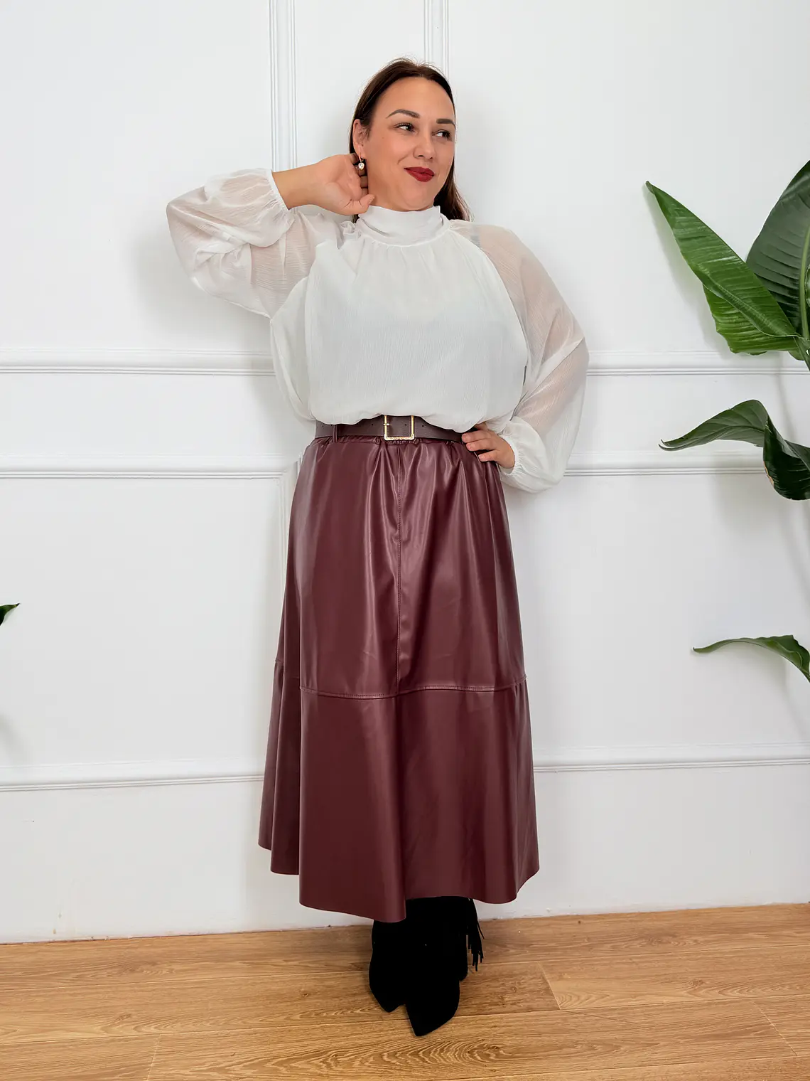 Philippa Skirt Wine 7953  2