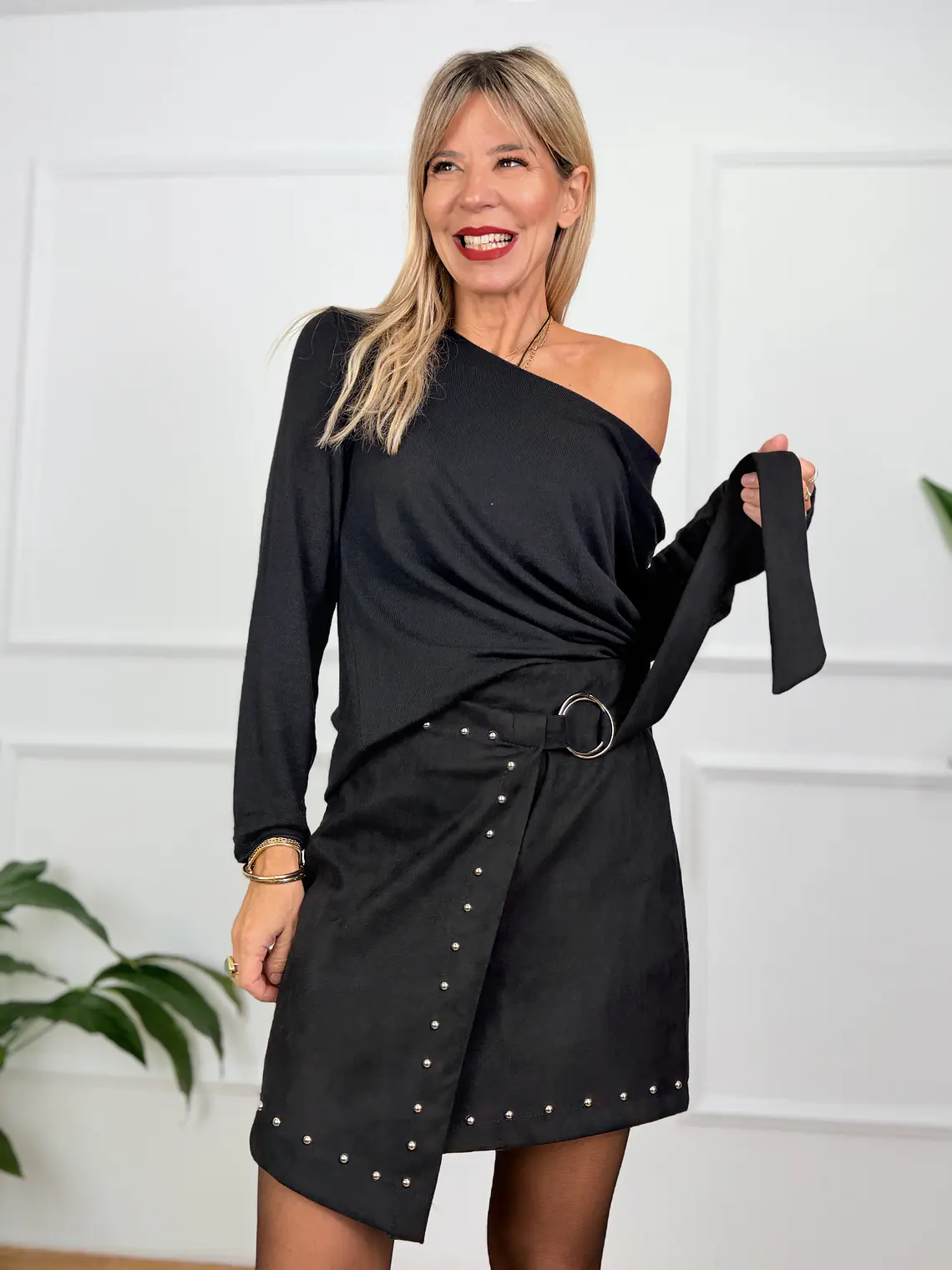 Maize Blouse Black 21429  2