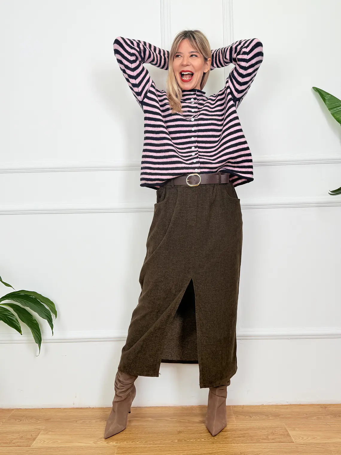 Clover Cardigan Choco/Pink 8410 2