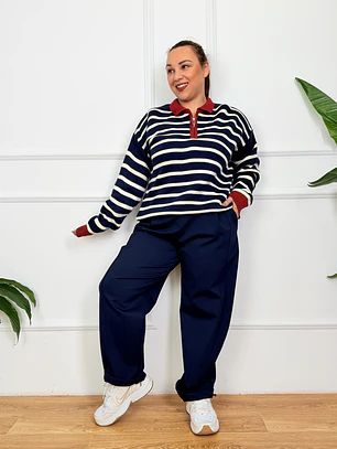 Oswin Stripped Sweater Blue 27816