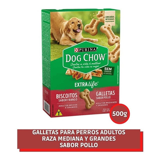 DOG CHOW Galletas Pollo Mediana Grande 500g