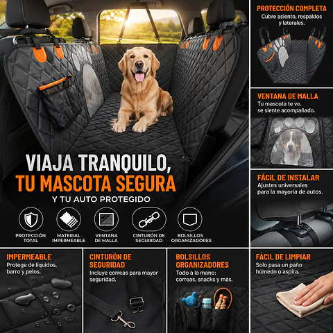🐾 Funda Premium para Asiento de Auto para Mascotas