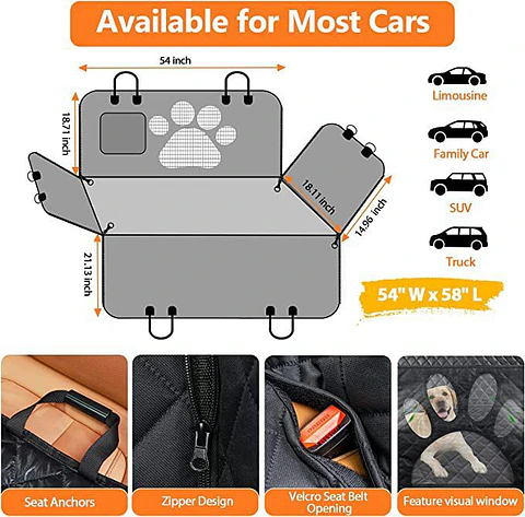 🐾 Funda Premium para Asiento de Auto para Mascotas