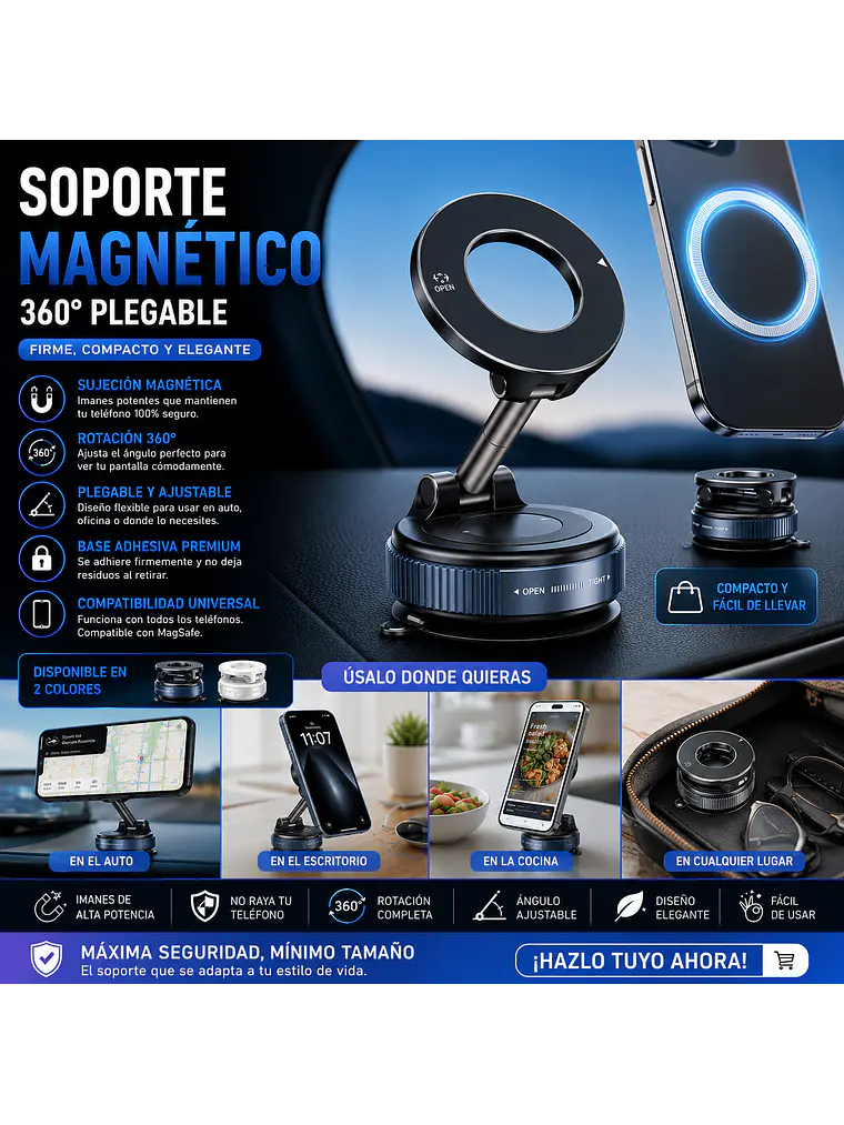 🚗📱 Soporte Magnético Premium para Celular 1
