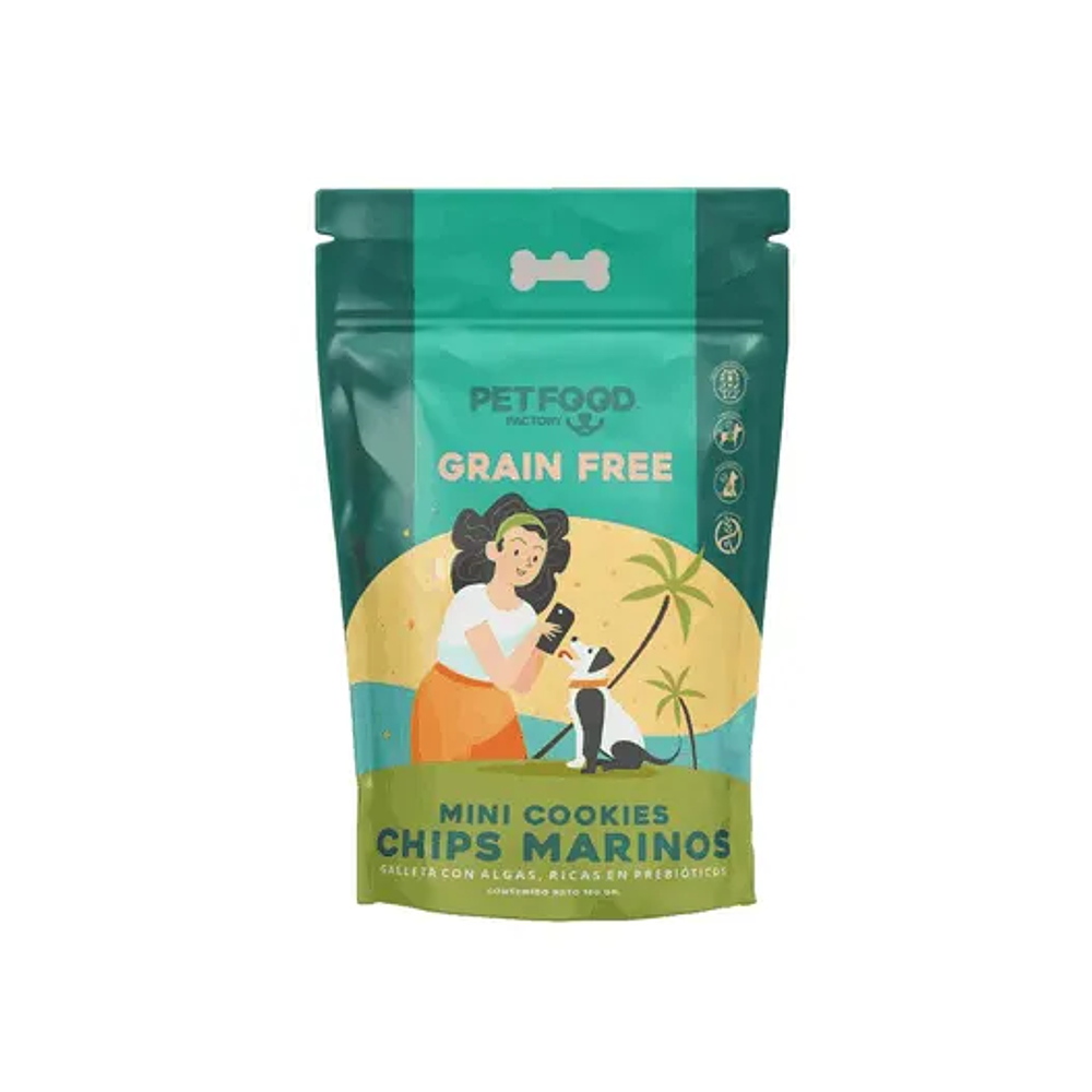 Petfood Factory Chips Marinos - Snack con Algas y Prebióticos