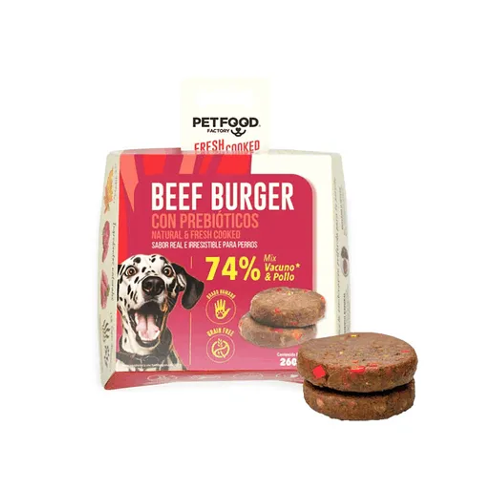 Petfood Factory Beef Burger - Carne de Grado Humano