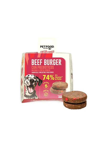 Petfood Factory Beef Burger 260gr - Carne de Grado Humano