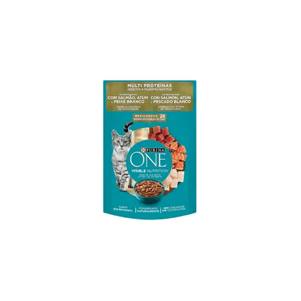 Purina ONE Multiproteínas - Nutrición Avanzada Salmón y Atún