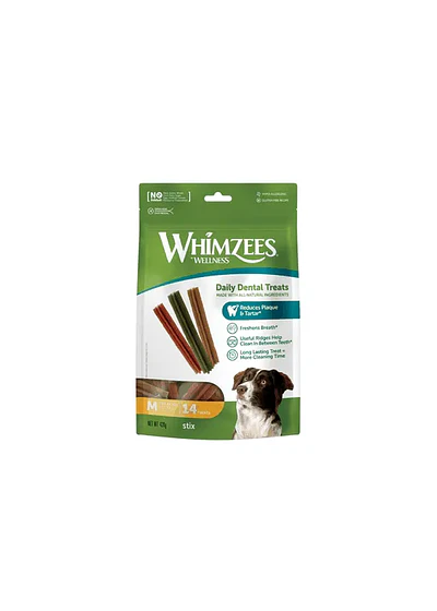 Whimzees Stix M - Higiene Dental Profesional 7 y 14 uds