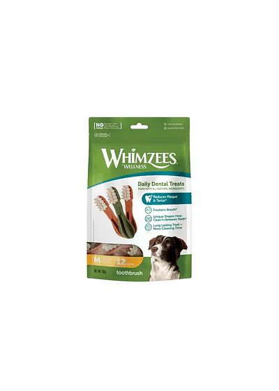Whimzees Toothbrush M -  El Cepillado Natural A Mordiscos 12uds