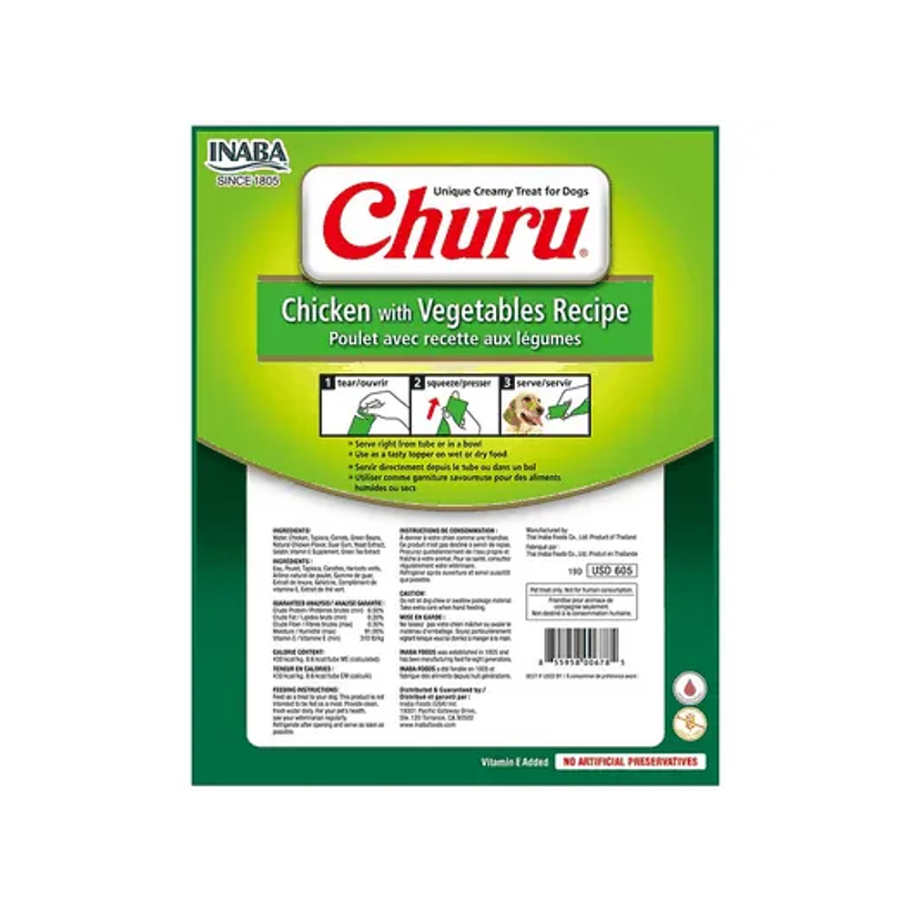 Churu Dog Pollo y Vegetales - La Recompensa Cremosa e Saludable