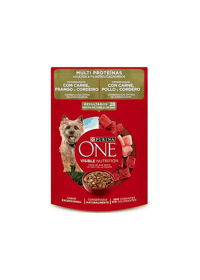 Purina ONE Pouch Multi Proteínas - Carne, Pollo y Cordero 85gr