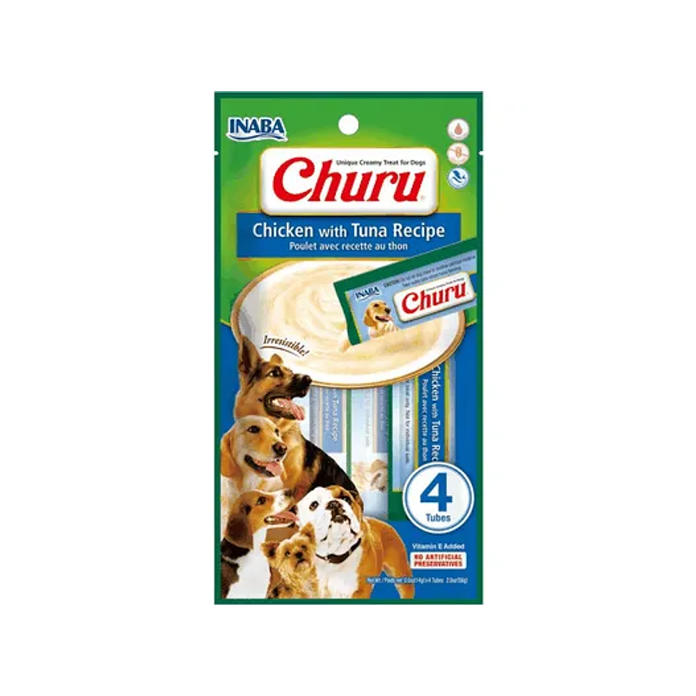 Churu Dog Pollo y Atún - Recompensa Cremosa e Irresistible