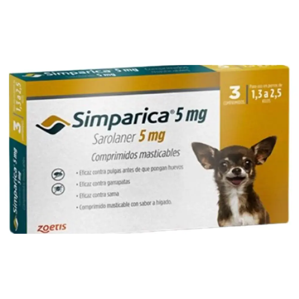 Simparica 5mg Perros 1,3 a 2,5kg - Antiparasitario Externo