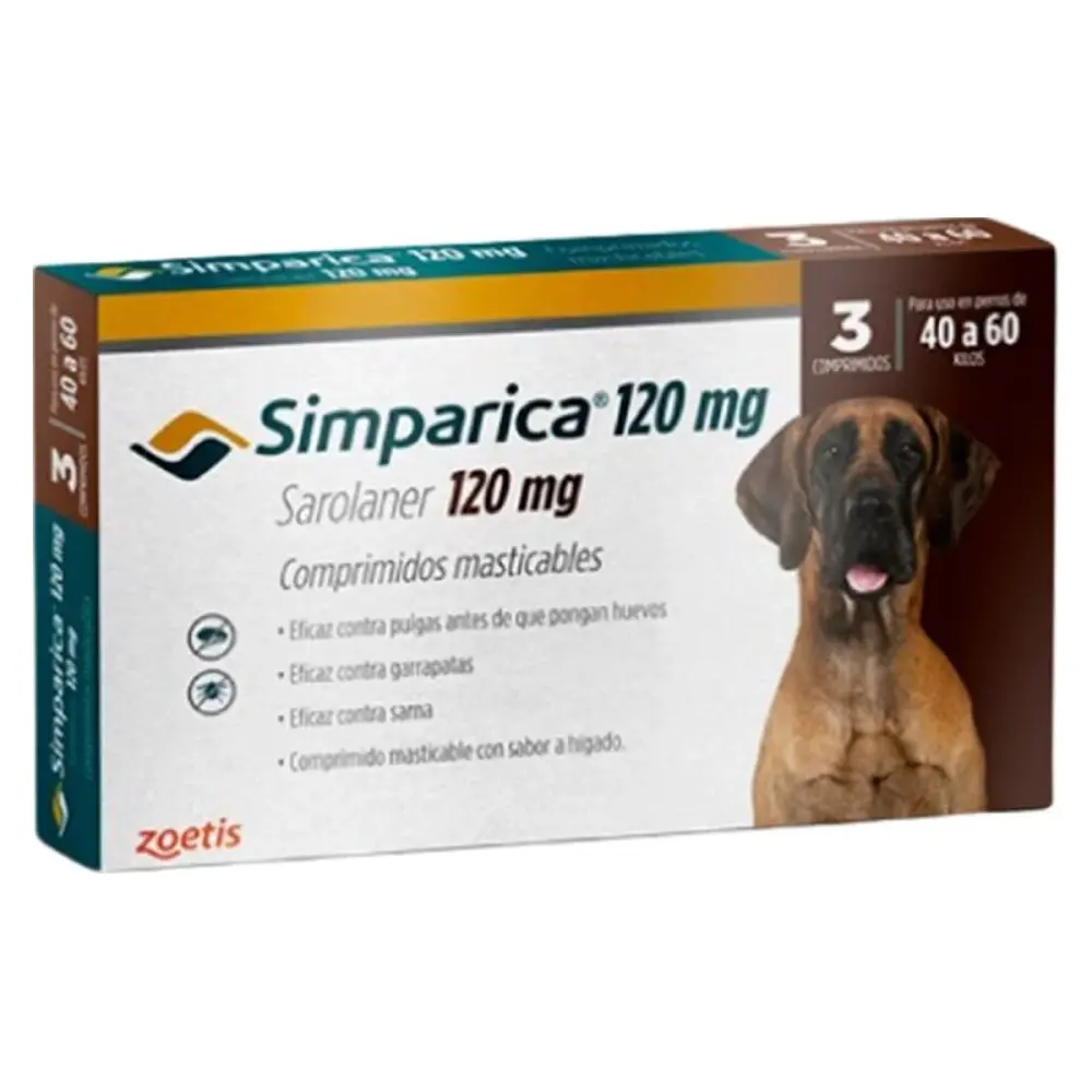 Simparica 120mg Perros 40 a 60kg - Antiparasitario Externo