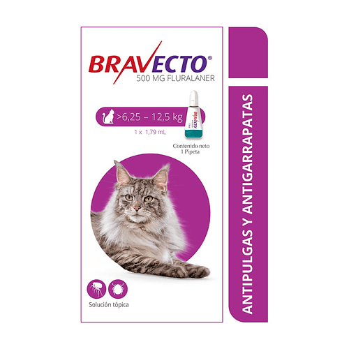 Bravecto Spot On Felino Solución Tópica 6.25 - 12.5 kg