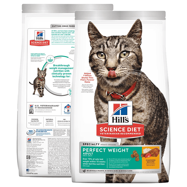 Hills Gato Adulto Perfect Weight ( Peso Perfecto) con sabor a Pollo 3 LB 3