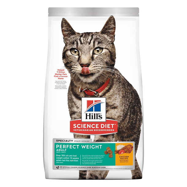 Hills Gato Adulto Perfect Weight ( Peso Perfecto) con sabor a Pollo 3 LB 1