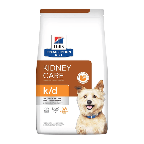 Hills Perro Adulto Kidney Care k/d (Cuidado del Riñon) con sabor a Pollo 8.5 LB 1