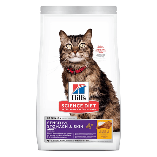 Hills Sensitive Stomach & Skin Gato Adulto con sabor a Pollo 3.5 LB