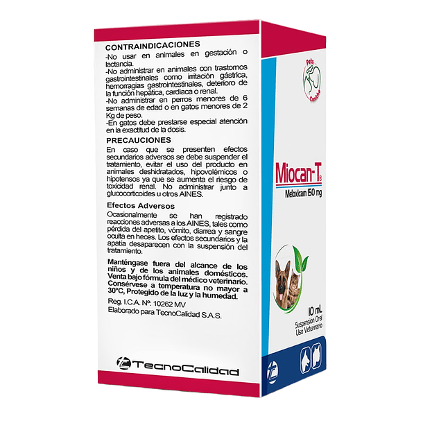 Pets Caniche Miocan-T Meloxicam 150 mg Suspensión Oral 10 mL 3