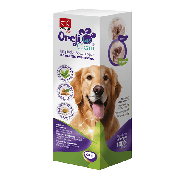 Vecol Pets Orejitas Clean Limpiador ótico 60 mL 1