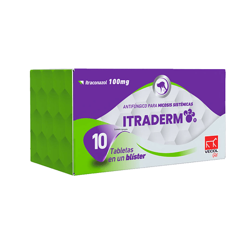 Vecol Pets Itraderm Antifúngico para micosis sistémicas 10 tabletas