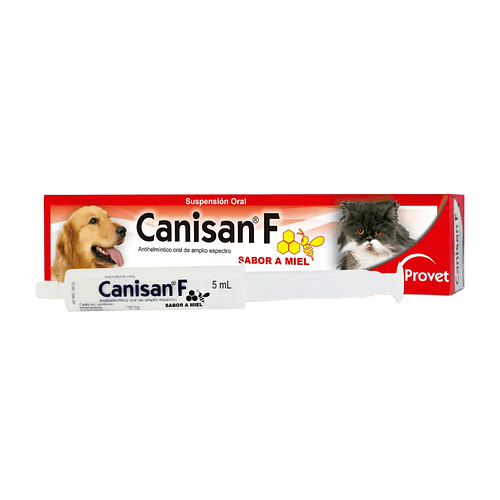 Provet Canisan F Antihelmíntico para Perros y Gatos con sabor a miel 5mL