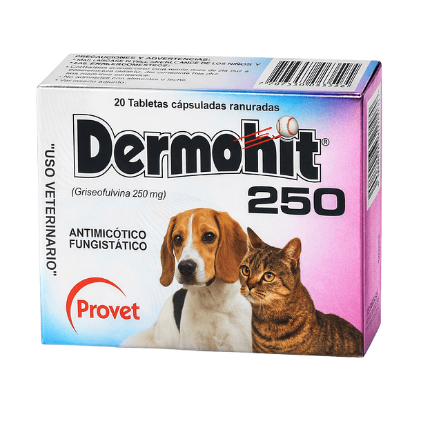 Provet Dermohit 250 Antimicótico Fungistatico 10 tabletas 1