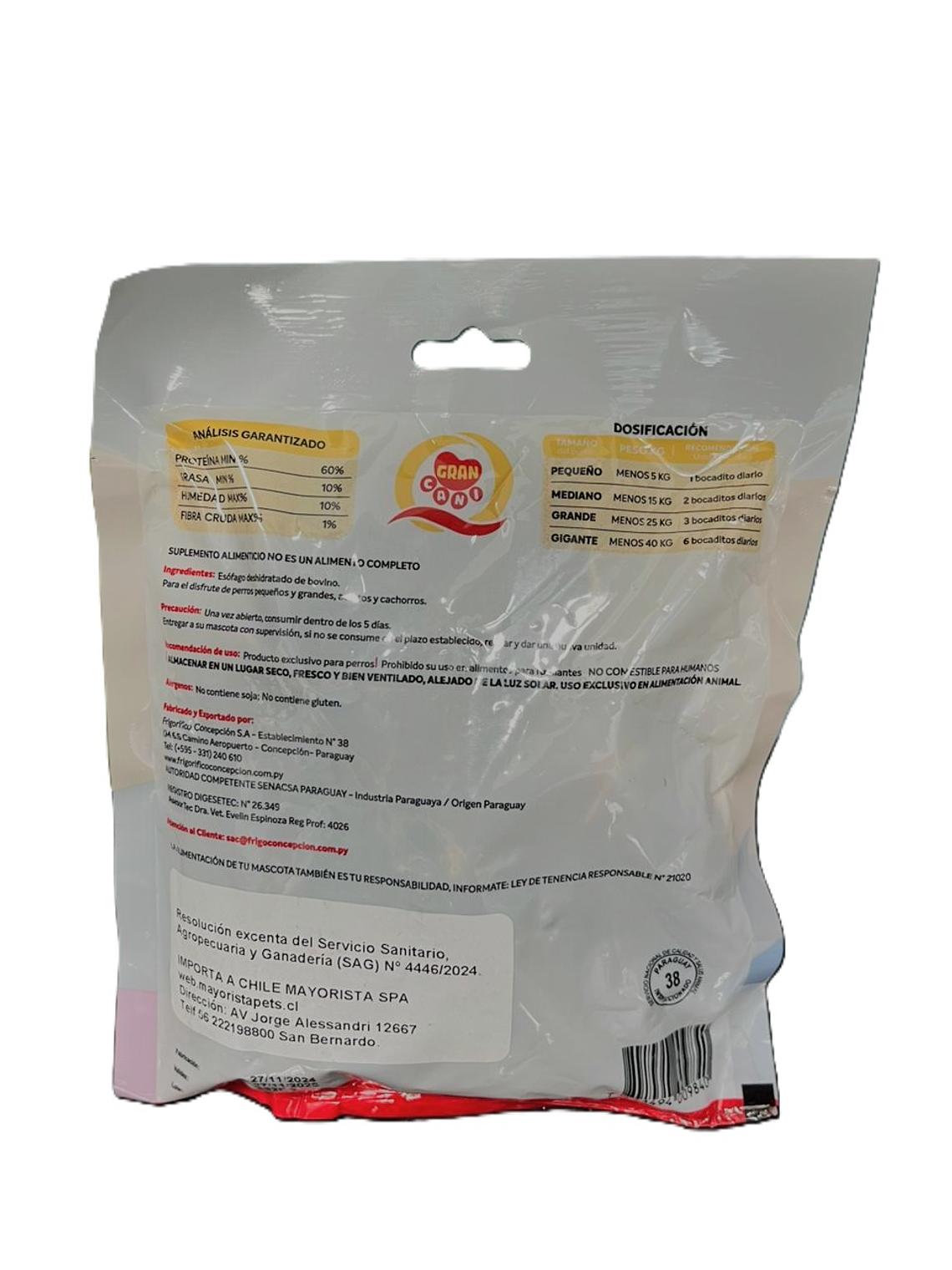 Gran cani Bocaditos naturales esófago de bovino  2