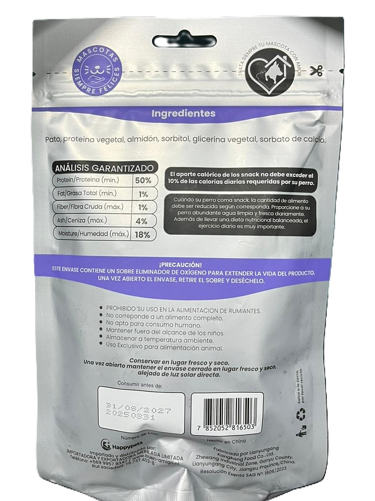 Happy Pets Snack charqui de pato 2