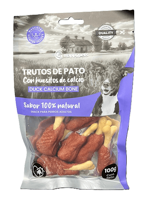 Happy Pets Snack trutos de pato con huesitos de calcio