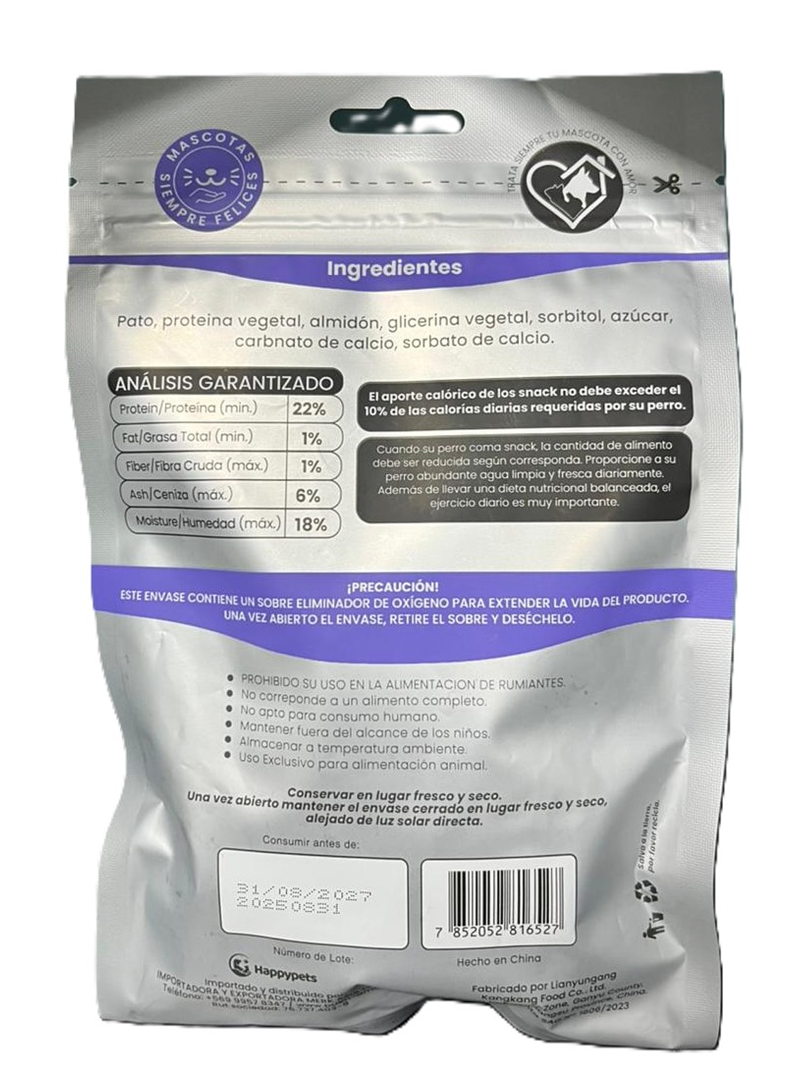 Happy Pets Snack trutos de pato con huesitos de calcio 2