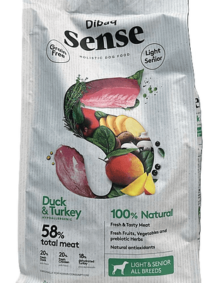 Sense perro adulto sabor Pavo y Pato 2 kg light & senior 