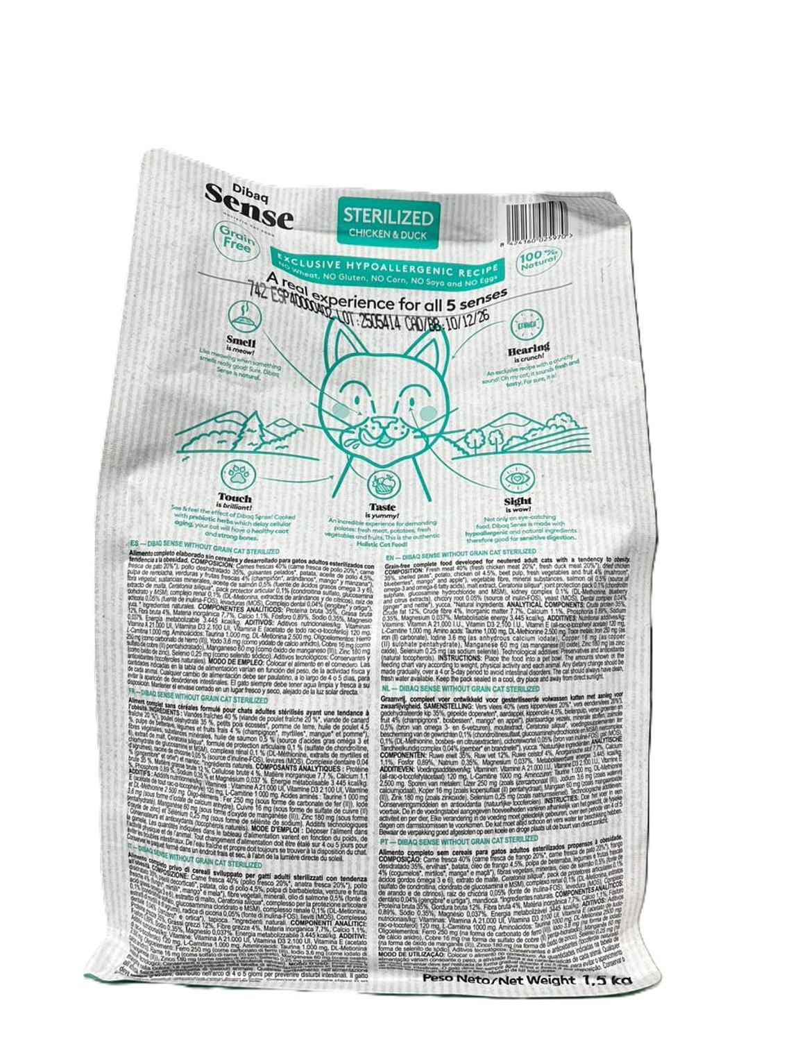 Sense Gato esterilizado Pollo y pato 1.5 Kg 2